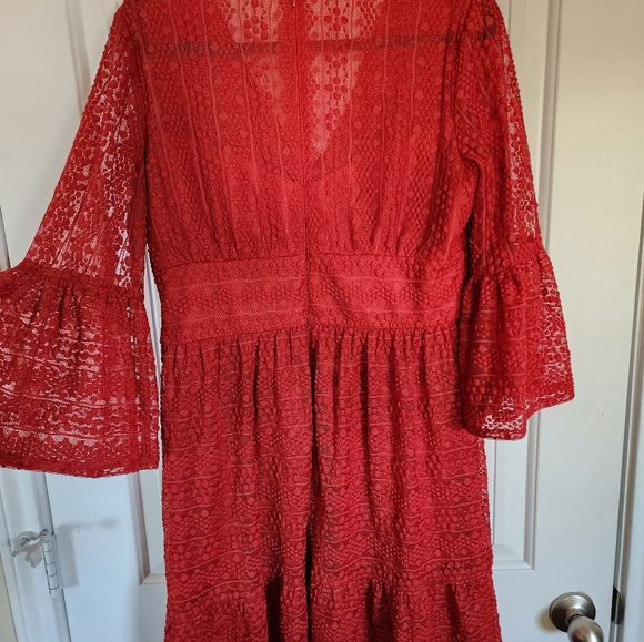 London Time rust lace dress - Picture 6 of 9
